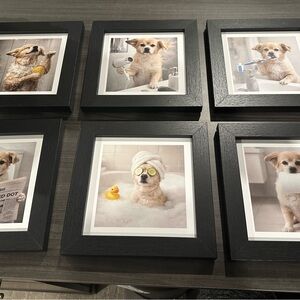 Custom dog art! 8x8 Framed photo art. Set of 6